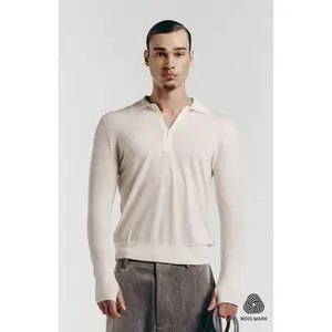 Merino Polo in Custard