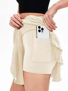 Summer Fashion Elegant Women's Sports Skirt, Apron + Shorts Two-in-One, with Pocket Anti-Slip Tennis Skirt, Tennis Skorts