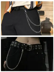 Y2K Pants Chain Jean Chains for Women Pocket Chain for Pants Layered Biker Hip Punk Chains for Men Y2K Jewelry for Women Accessory Silver Lightweight Trendy Fashion for Music Festival Concert