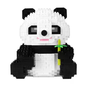 Larcele Animal Series Micro Building Blocks Animal Set, DIY Mini 3D Building Toy Bricks,915 Pieces KLJM-07 (Bamboo Panda) carnival prize