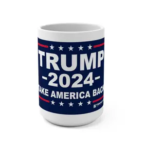 Take America Back Jumbo Mug - 15oz White Ceramic Cup for Coffee, Tea, and Chocolate Lovers Drink Drinkware Tumbler Reusable Washable Reuse