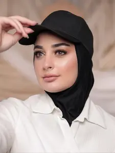 1pc Simple Baseball Style Headscarf Hat, Neck Wrap Design, Multi-Color Options, Fashionable and Versatile for Daily Outdoors Sun Protection, Baseball Caps