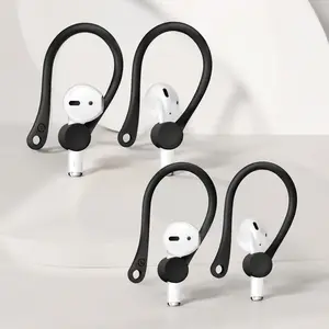 AirPods 1 2 Ear Hooks, Anti-Slip Silicone Ear Tips for Wireless Earbuds, Secure Fit Sport Ear Wings, Sweatproof No Fall Off, 2 Pairs Replacement Covers for Workout Running