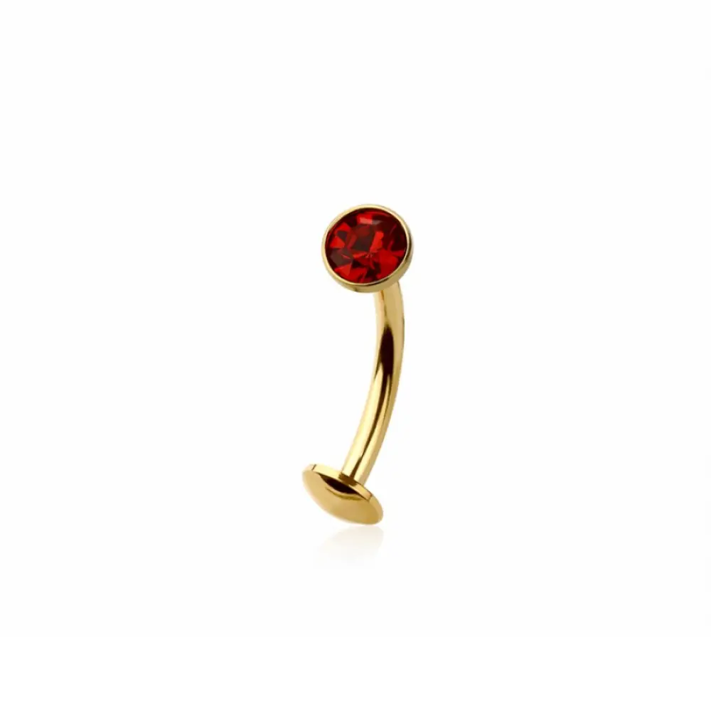 Threadless CZ Crystal Floating Belly Button Ring - 316L Stainless Steel