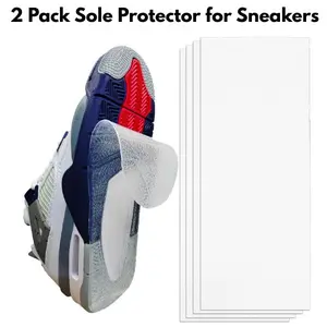 2 Pack Sole Protector for Sneakers | Transparent Anti-Slip Shoe Sole Guards | Durable Shoe Bottom Cover for Sneakers & Heels | Waterproof Shoe Saver