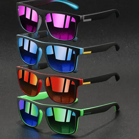 4pcs couple's style color-blocking fashionable glasses,color diverse and practical glasses, suitable for driving,camping,and daily wear,the perfect accessory that fits various face shapes, Fashionable Sunglasses, Stylish Shades, Trendy Casual Sunglasses