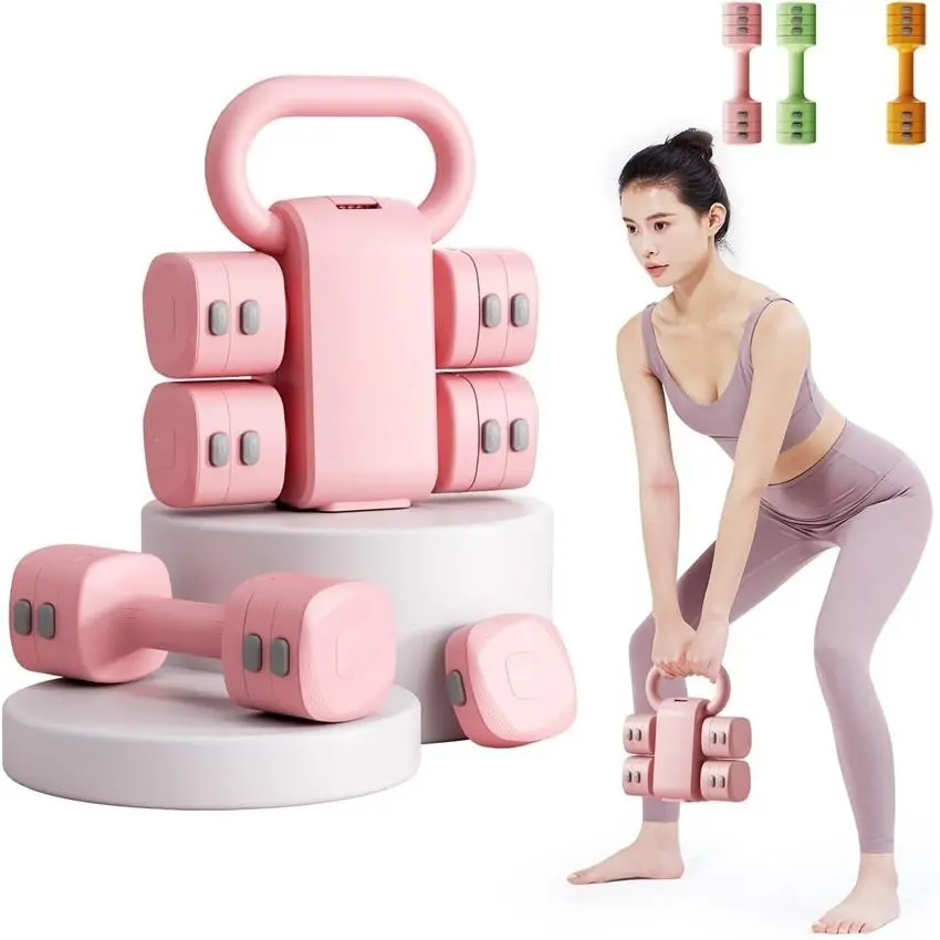 4-in-1 Adjustable Dumbbell Set , 22LBS/11LBS Hand Weights for Women, 1s-Adjust Dual-Stable Dumbbell Set for Women Home Gym & Outdoor equipment wide grip safety guarantee fit Dumbbell Barbell Set Coated Cast Iron Kettlebell Powder Dumbbell Weight Set free