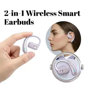 2-in-1 Open-Back In-Ear Headphones Bluetooth 5.4 Wireless Earbuds Low Latency Touch Control Sports Earphones for Running Workout