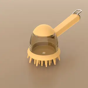 New Pet Bath Brush Dog Scrubbing Massage Bath Brush Press Liquid Dispensing Cat Comb Cleaning Supplies Wholesale