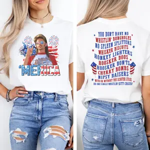Joe Dirt Merica Fireworks Shirt, Party In The USA 4th of July Tee, Funny Redneck Mullet Patriotic Gift, Vintage American Flag Graphic Top