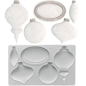 Christmas Pendant Silicone Mold Sugar Craft Mould Fondant Cake Decoration Tool Resin Clay Crafts, Holiday Decorations Supplies