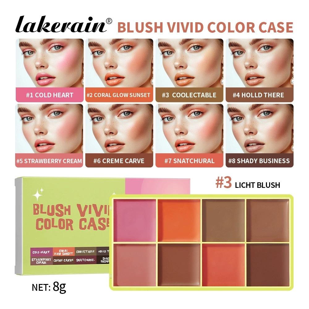 8 Color Cream Contour Blush Palette, Multi-Use Lip & Cheek Tint Kit, Buildable Natural Finish Makeup Set, Blendable Shades for Highlight Sculpting Daily Wear Travel Party Look