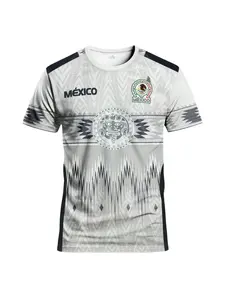 Men's Mexican Style Soccer Jersey, Round Neck Comfortable Sports Top, Multiple Colors, Suitable for Matches, Training, Casual Wear