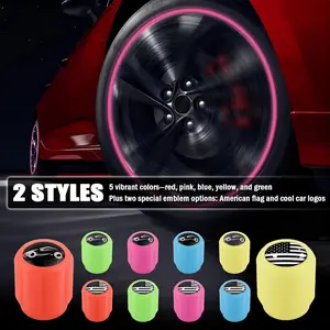 20PCS Fluorescent Tire Valve Caps,Glow in The Dark Tire Valve Caps for Car Decorations & Protection,Universal Valves Stem Cap Automotive Exterior Accessories for Most Vehicles