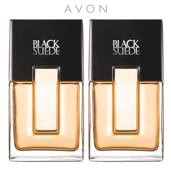 Avon Black Suede Eau de Toilette 3.4 fl. oz. Fresh Aromatic Classic Scent Set of 2 Bottles for Easy Use and Enjoyment Edp Sprays Edp Perfume Fragrance
