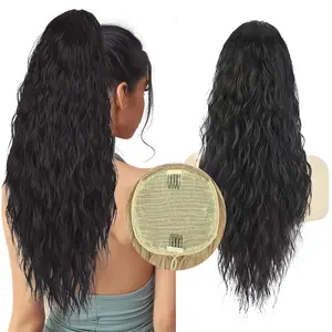 AISI HAIR Long Curly Drawstring Ponytail Natural Looking Clip In Ponytail Hair Extension for  Black women Synthetic Hairpiece
