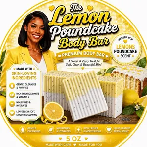 Lemon Pound Cake Yoni Bar Soap - Soft Creamy Texture & Comfort Scent for Daily Skin Care & Cleansing - Refreshing Aroma for Fresh Start - Scented