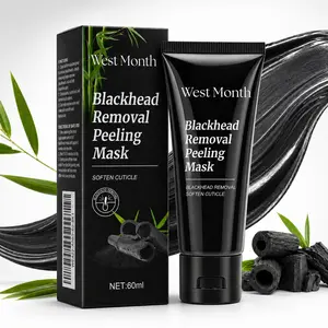 Bamboo Charcoal Blackhead Removal Peeling Mask 50g Deep Cleansing Pore Strips for Nose & Face Oil Control Anti-Blemish Care Gentle Nourishing Peel Radiant Sensitive Skin Repair