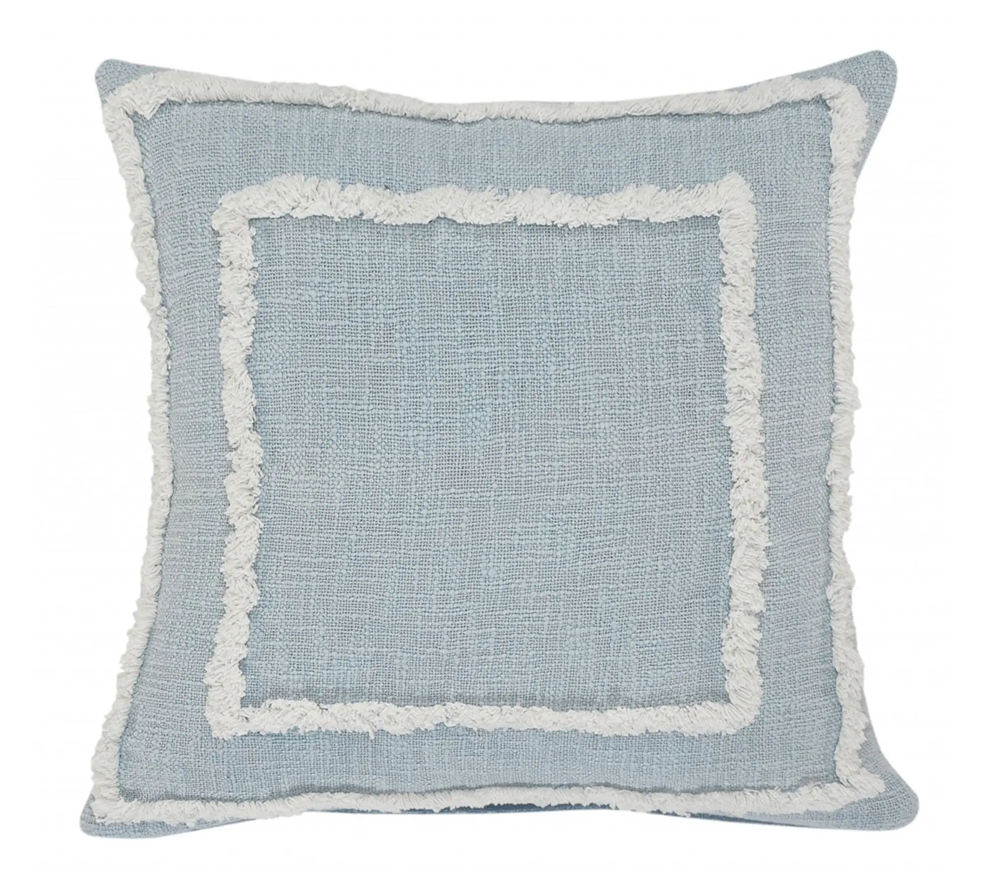HomeRoots 20" Sky Blue And White Geometric Cotton Throw Pillow HomeRoots 20" Sky Blue And White Geometric Cotton Throw Pillow