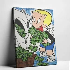 Monopoly Richie Rich Cartoon Money Abstract Poster - Artistic Colorful Designs Painting High Quality Wall Decor for ，Office ，Living Room, Bedroom, Kitchen Decoration