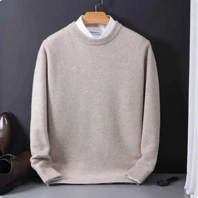 2024 Cashmere Sweater O-neck Pullovers Men's Loose Oversized M-3XL Knitted Bottom Shirt Autumn Winter New Korean Casual Men 2024 Cashmere Sweater O-neck Pullovers Men's Loose Oversized M-3XL Knitted Bottom Shirt Autumn Winter New Korean Casual Men