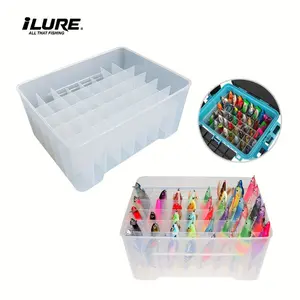 1pc 40 Grids Artificial Shrimp Fishing Bait Box, Multifunctional Fishing Accessories Storage Box, Fishing Gear