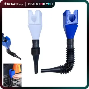 Retractable Funnel with Flexible Hose and Filter for Cars, Motorcycles & Engines, 2 Counts Automotive Refuel&Fluid Transfer for Oil, Gasoline, Coolant