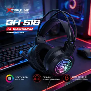 RGB 7.1 Surround Sound Gaming Headset with Omnidirectional Microphone, 50mm Drivers for PC Gamers, 1.9m Cable Length for Competitive Play