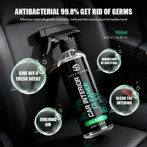 SUPEREVER Car Interior Cleaner & Protectant - Gentle on All Surfaces, Powerful on Dirt, Crystal Clear, Streak-Free Finish, Defends Against UV Damage, Fresh Scent, Rich Foam, Quick Stain Removal
