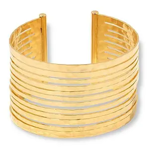Bellezza Bronze Hammered Openwork Statement Cuff