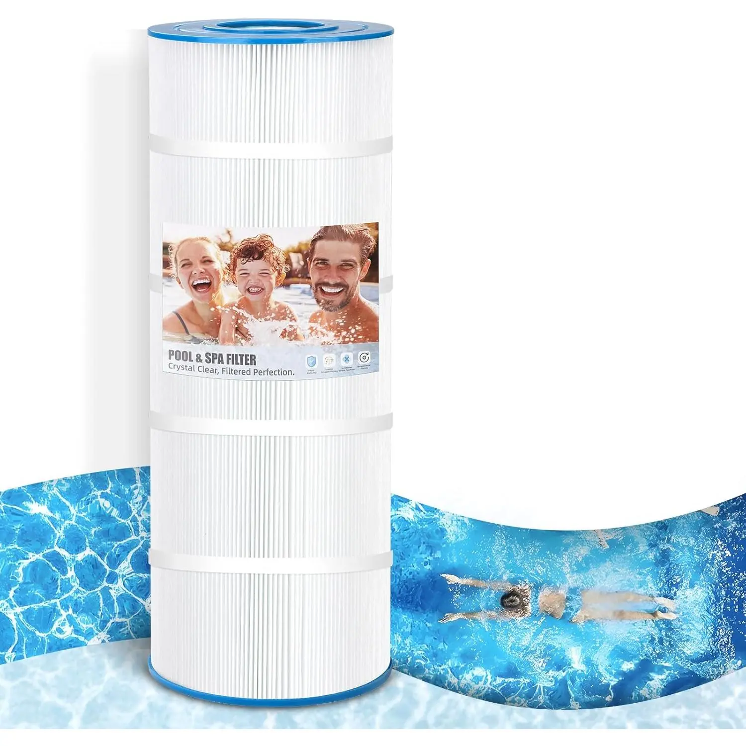 C1200 Pool Filter  Replace Hayward CX1200RE, Unicel C-8412, Filbur FC-1293, PA120, Waterway Clearwater II 125, Pro-Clean 125- Certified with NSF 50 for Material Safety(120 Sq.ft)