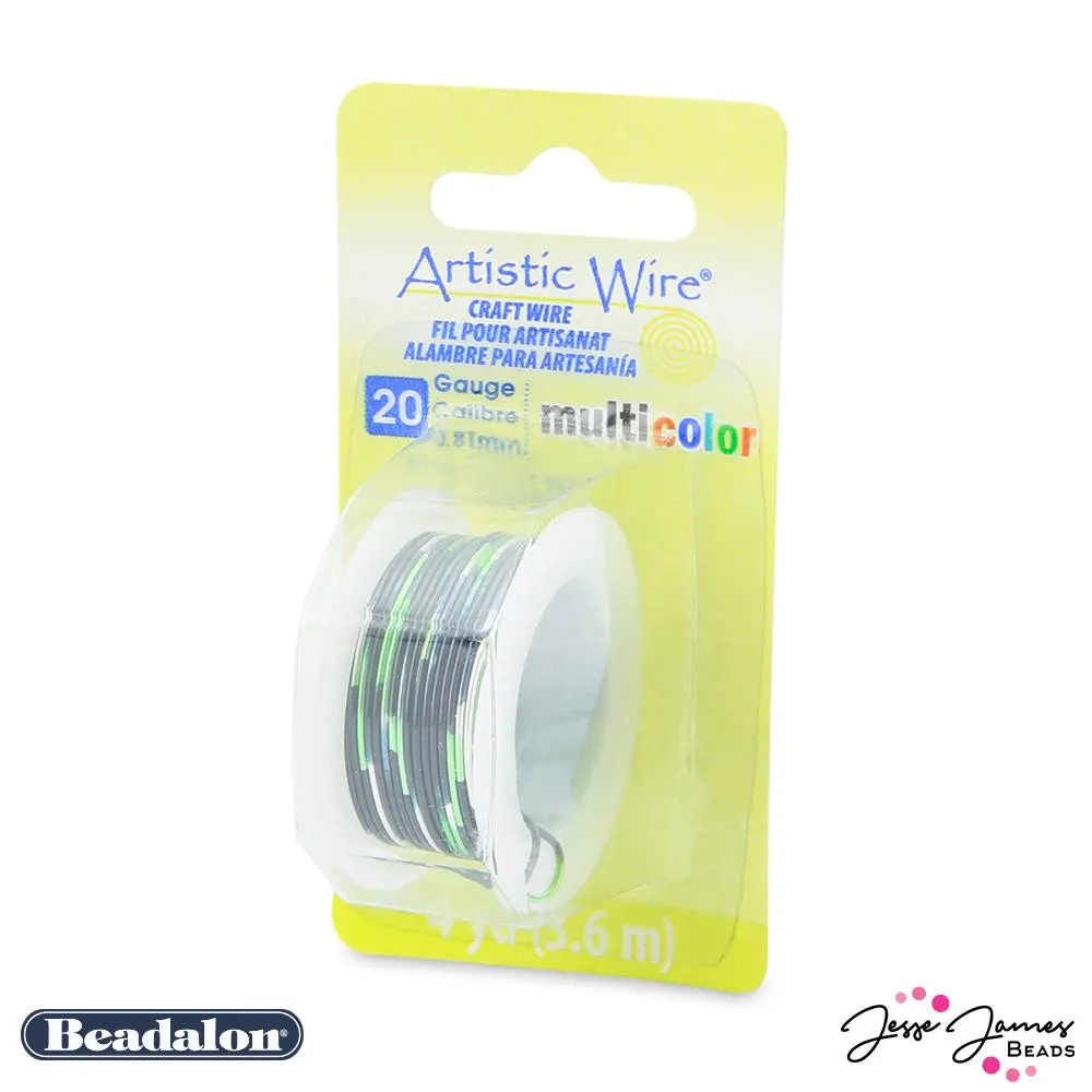 Beadalon Multicolor Wire in Silver Black & Green 20 Gauge