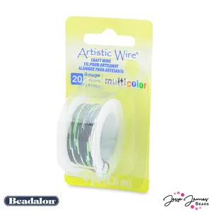 Beadalon Multicolor Wire in Silver Black & Green 20 Gauge