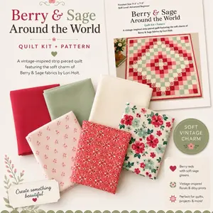 Berry & Sage Around the World Quilt Kit