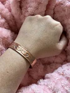 Thick Antique Rose Tone Samurai Bangle