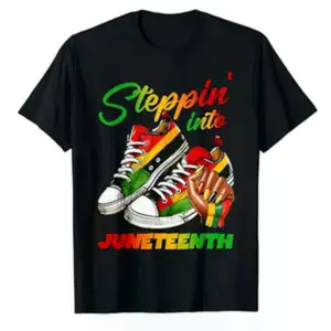 Juneteenth Celebration Afro Woman Black Pride Sneakers & T-Shirt | Empowering Graphic Tee for Men & Women