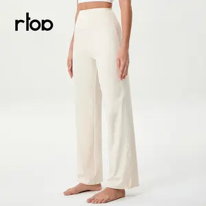 Rtop Shark Wide-Leg Pants – Loose Straight-Cut High-Waist Yoga/Fitness Trousers rise low