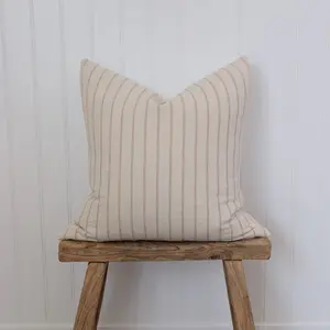Charles Tan Stripe Pillow Cover