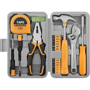 20 Pcs Basic Tool Kit, Compact Home Tool Set with Mini Tool Box, Ideal for Household Repairs, Office Maintenance, Simple DIY, General Tools User-friendly for Beginners and Women