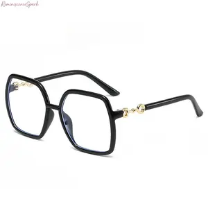 2026 Women Oversized Square Blue Light Glasses, Unique Face Slimming Design, Eye Strain Relief Clear Lenses, Lightweight Fashion Eyewear, Ideal for Office Work, Phone Use and Daily Summer Styling