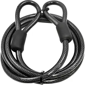 12mm (1/2 inch) Heavy-Duty Security Cable, Vinyl Coated Braided Steel with Sealed Looped Ends (4', 7', 10', 15' or 30') (4-FT)