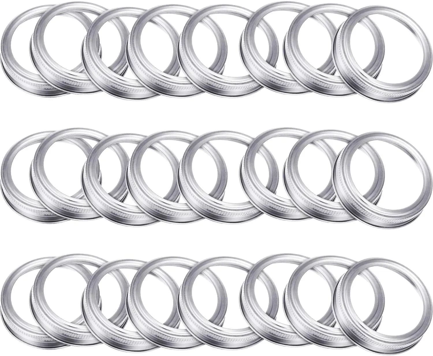 24 pcs Mason Jar Lids Replacement Metal Rings Practical Screw Jar Split-Type with Leak Proof Canning Lids Mason Jar Large Lids and Bands