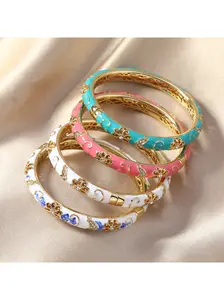 Cloisonné Bracelet for Women, Chinese Blue and White Porcelain Style, Vintage Open Cuff, Layering Jewelry for Qipao, Handcrafted Gift