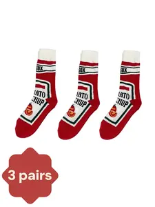 3 Pairs Tomato Pattern Knee-High Socks for Men and Women, Unisex Long Tube Socks, Fashionable and Comfortable Footwear Accessories
