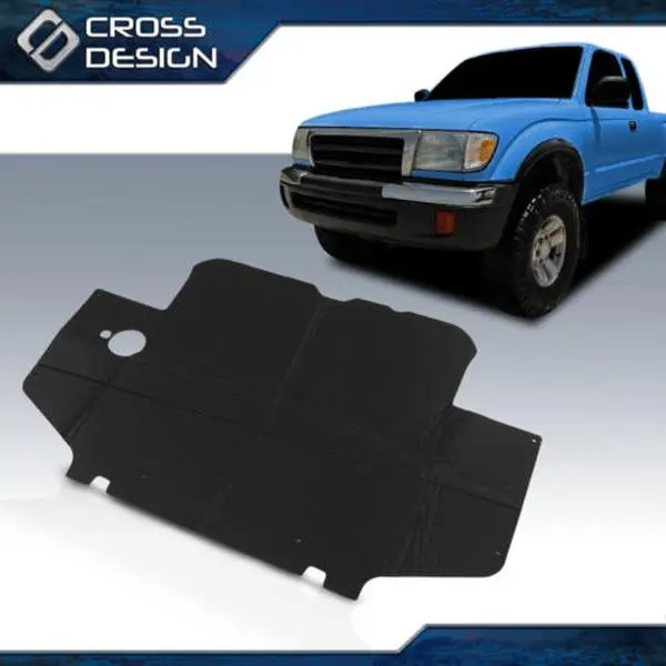 CROSSDESIGN 100% Brand New Hood Insulation Pad, 1/2 in Thick Black Car Interior Accessory, Direct Replacement Clip-In Fit for 95-00 Toyota Tacoma, Insulates Hood, 1/2 Inch, 1X Hood Insulation Pad