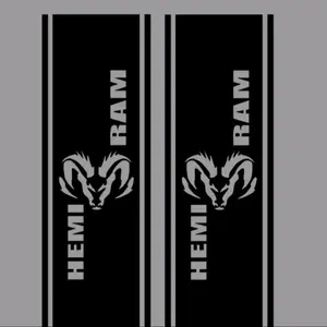 Hemi Ram Bedside Decal, 10"x46", set of 2 vinyl window decal Stickers