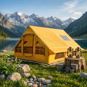 SENLEETO 8-10 Person Instant Cabin Inflatable Tent - 129 Sq Ft 4-Season Portable Outdoor Glamping Tent, 5-Min Setup, Stove Jack Port, Skylight, Waterproof for Camping,summervibes