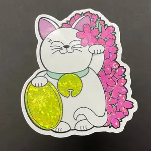 Lucky Cat Glitter Sticker