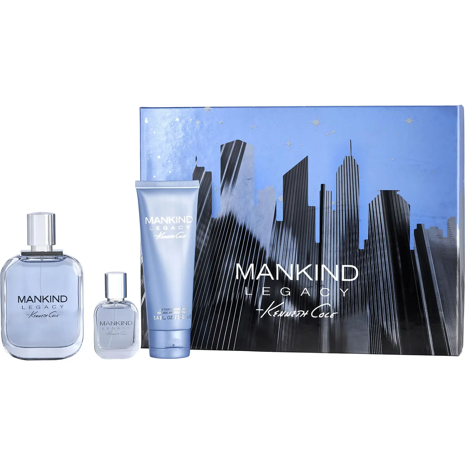 Kenneth Cole Mankind Legacy Set-Edt Spray 3.4 Oz & Aftershave Balm 3.4 Oz & Edt Spray 0.5 Oz For Men