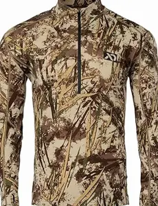 Men's Kiln Quarter-Zip - Merino Wool Lightweight Camo Hunting Base Layer 3 T56
